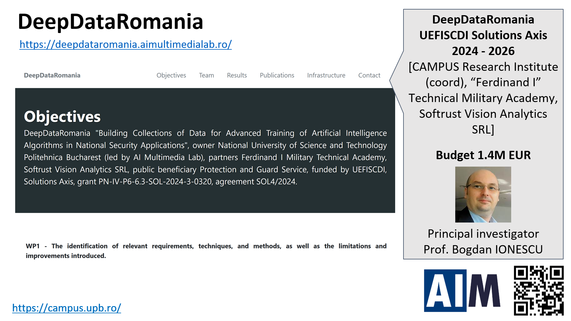 Building Collections of Data for Advanced Training of Artificial Intelligence Algorithms in National Security Applications (DeepDataRomania)