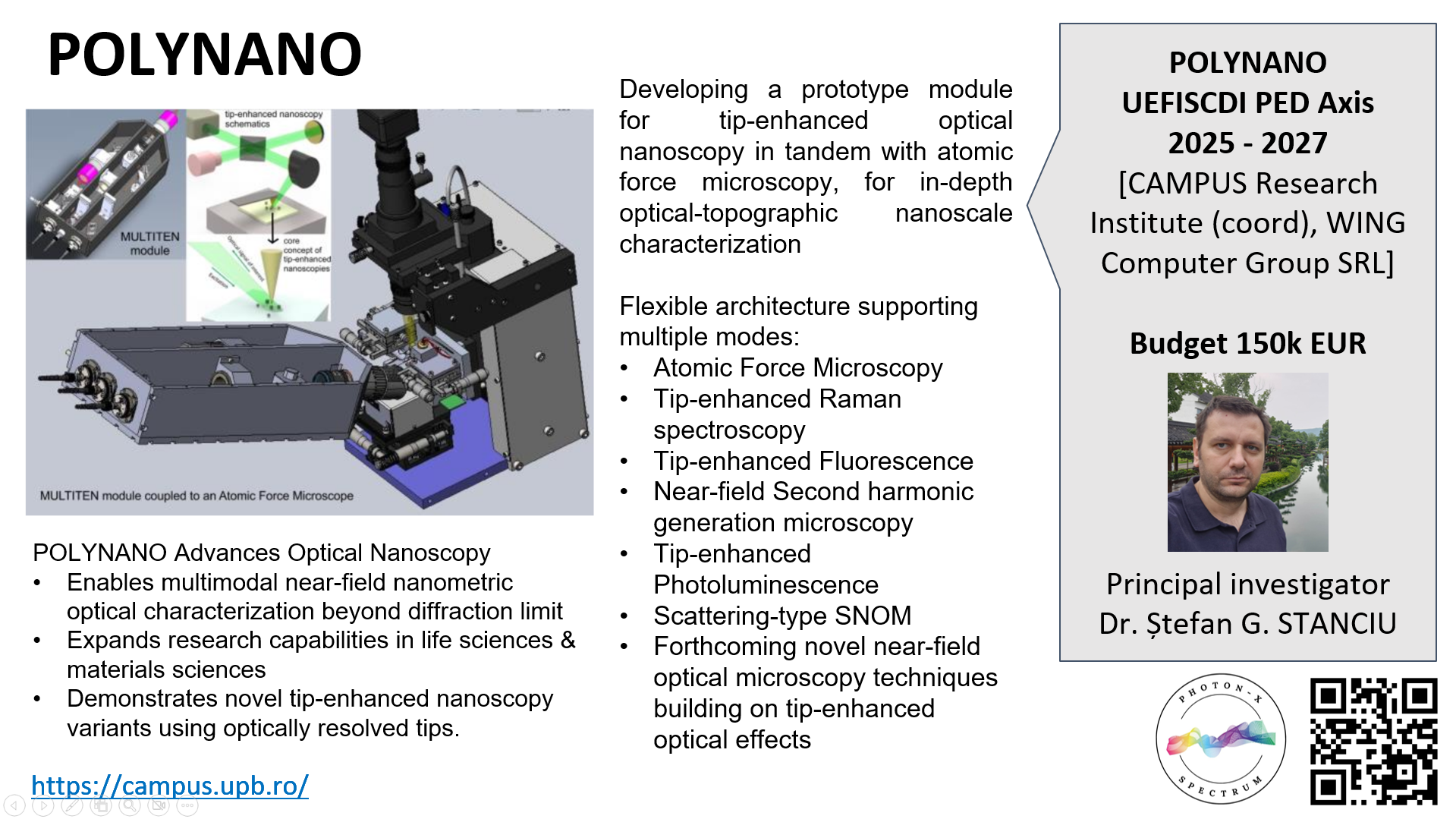 Independent polyvalent module for optical nanoscopy based on tip-enhanced effects(POLYNANO)